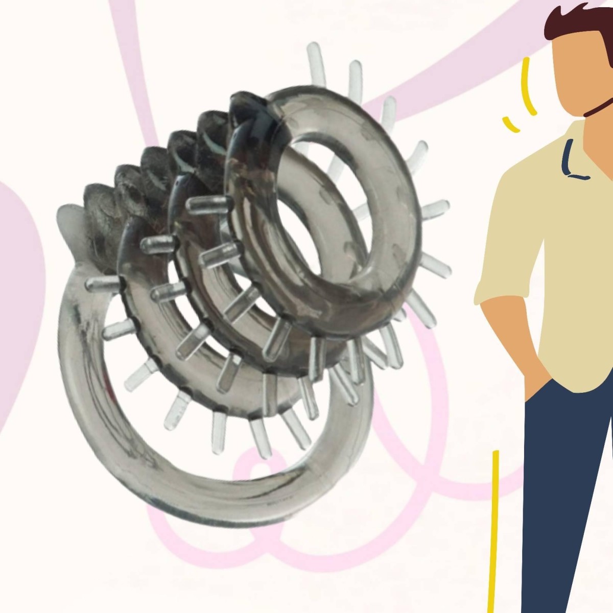 Vòng đeo dương vật gai mềm có quai bừu 5