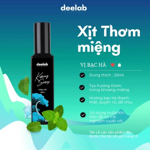 Xịt thơm miệng Bạc Hà cho nụ hôn ngất ngây
