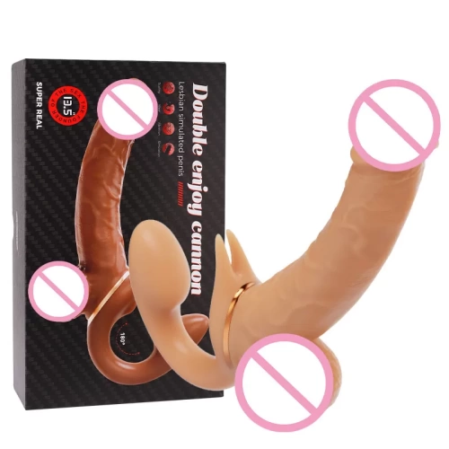 Dương 2 đầu có bìu uốn cong rung thụt cực khoái