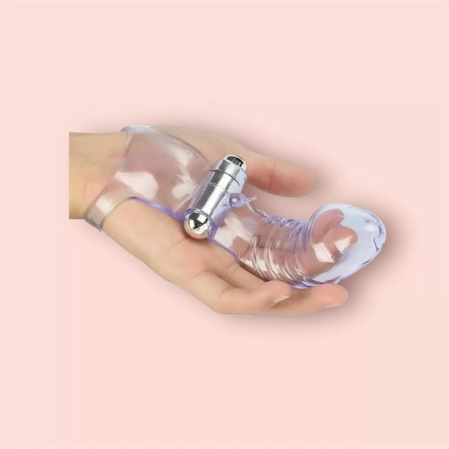 Bao silicone có rung đeo ngón tay kích thích vùng kín
