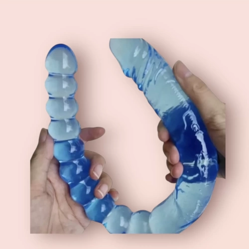 Dương vật giả 2 đầu trong suốt mềm mại