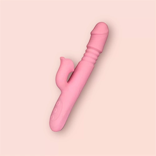 Dương đa năng rung liếm ngoáy thụt ấm nóng có nhánh phụ