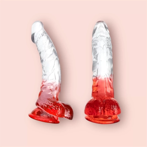 Dương vật trong suốt siêu mềm cong nhiều màu
